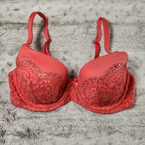 Victoria's Secret Body by Victoria Lace Lined Demi Bra - Coral Orange - 34D
